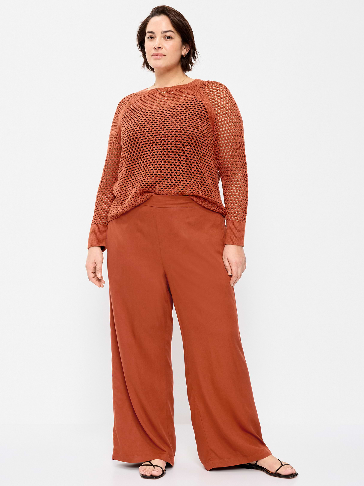 High-Waisted Playa Wide-Leg Pants - Russet Moon