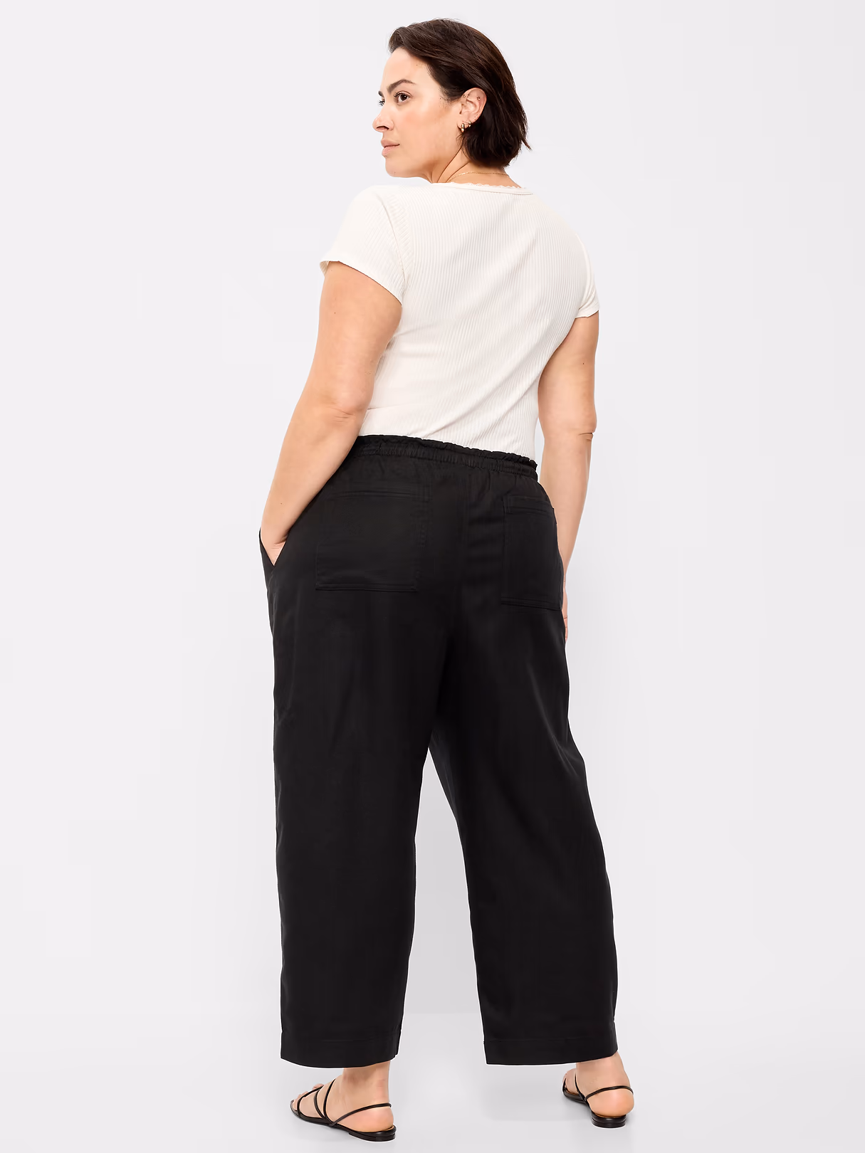 High-Waisted Utility Ankle Pants - Black Jack