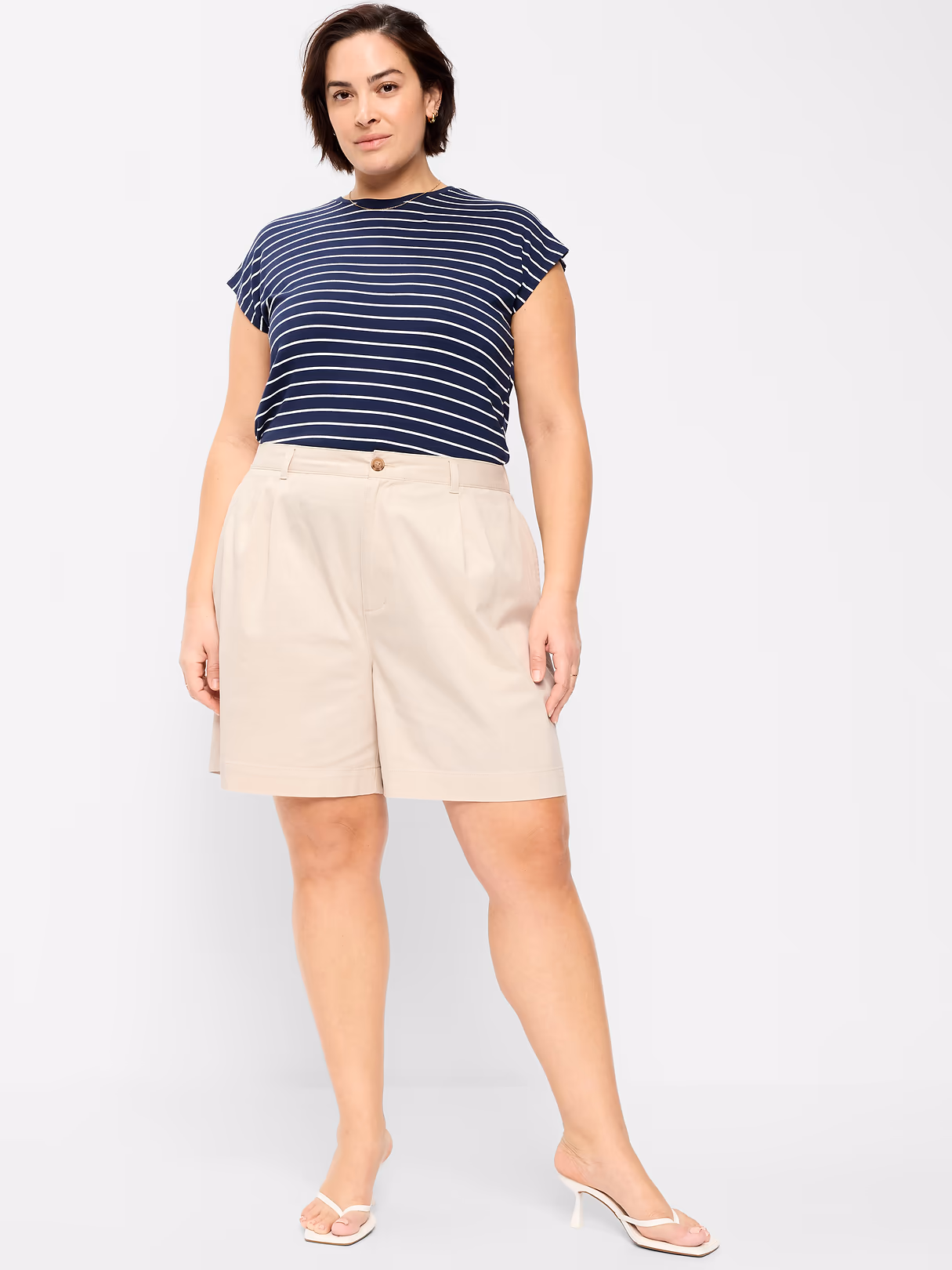 High-Waisted OGC Chino Shorts -- 6-inch inseam - Wish Bone