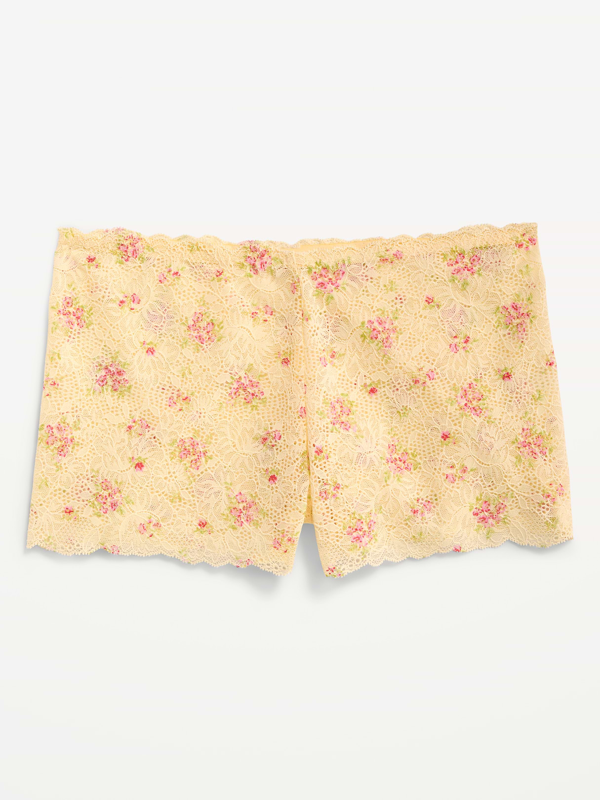 Lace Boyshort Underwear - Yellow Floral