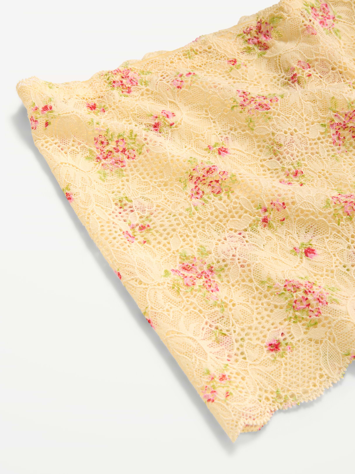 Lace Boyshort Underwear - Yellow Floral