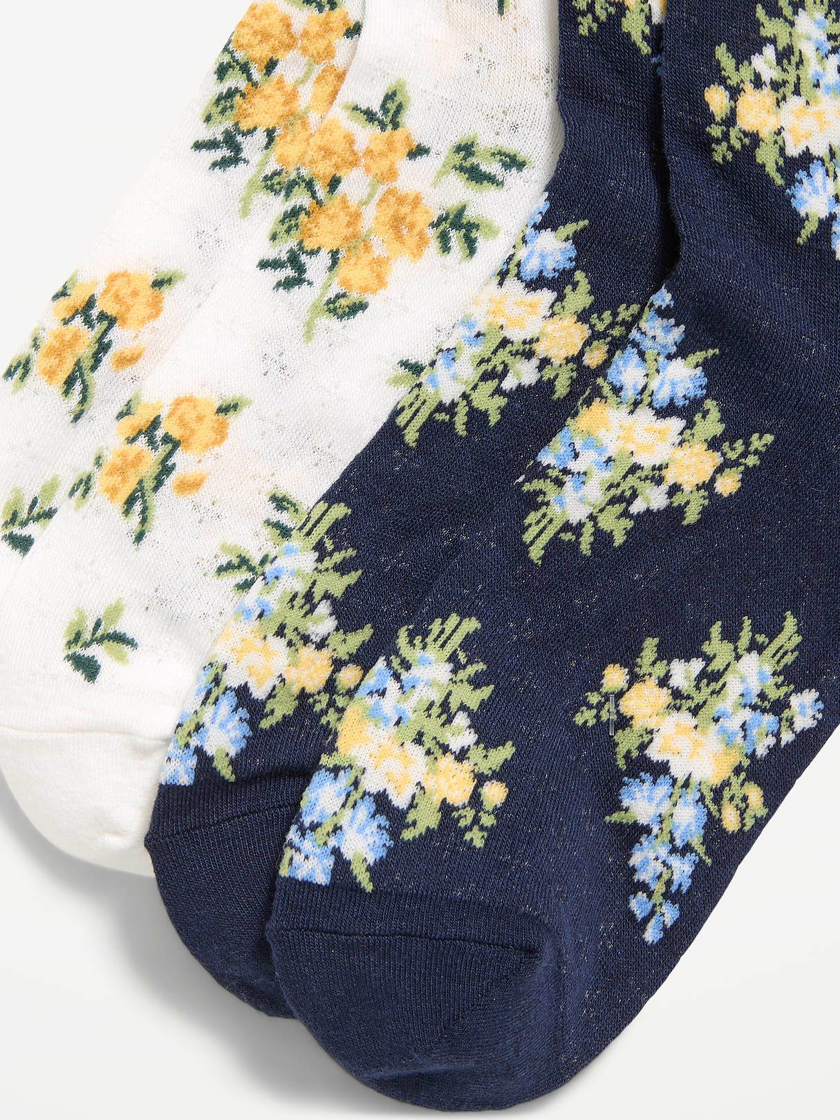 Floral Crew Socks 2-Pack for Women - Cool
