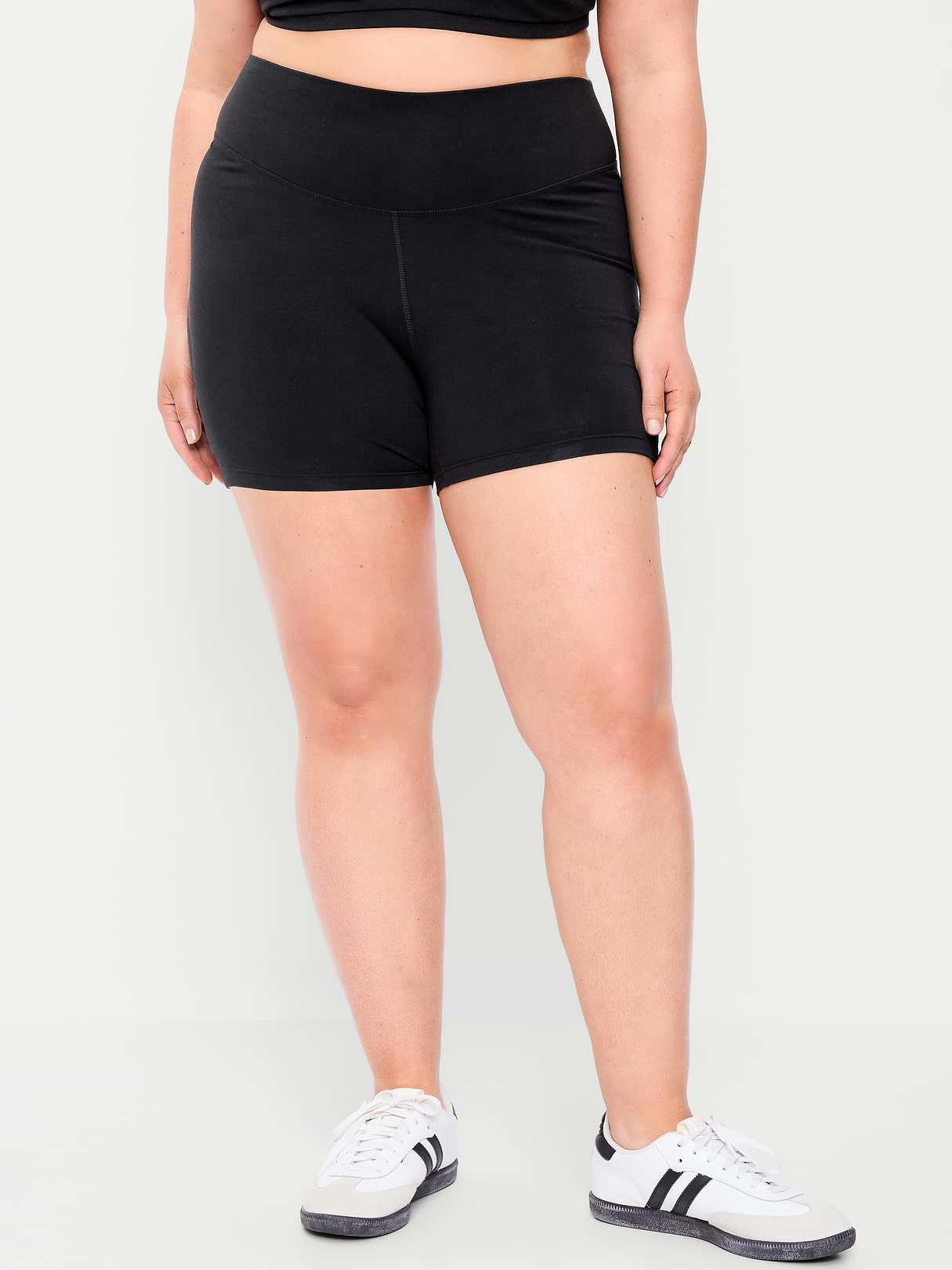 High-Waisted PowerChill Biker Shorts -- 5-inch inseam - Black Jack