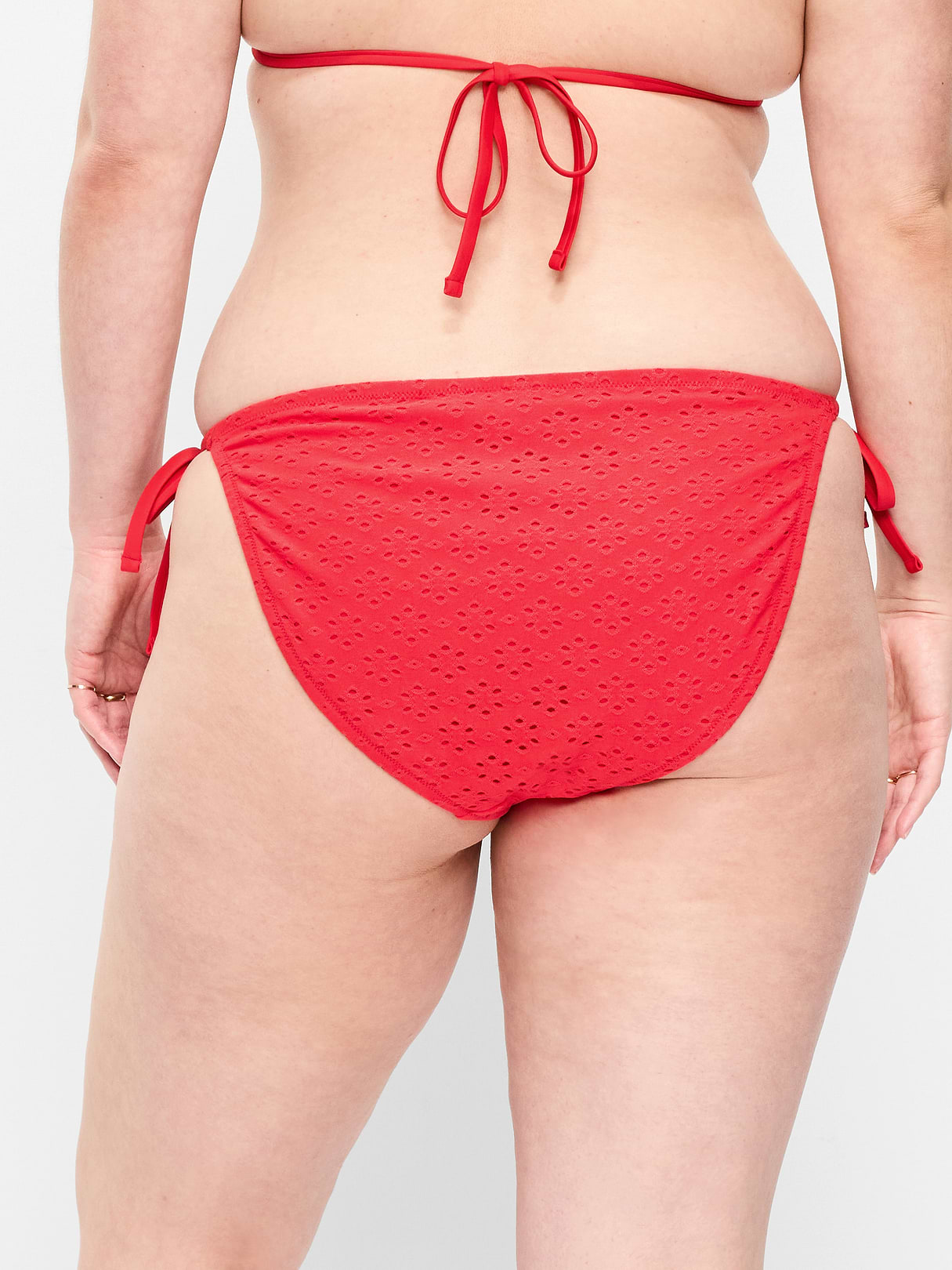 Eyelet String Bikini Swim Bottoms - Amaryllis