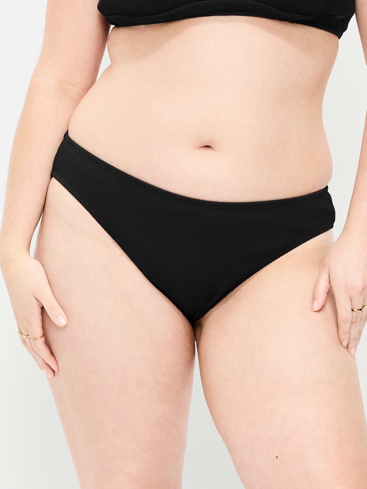 Mid-Rise Bikini Swim Bottoms - Black Jack