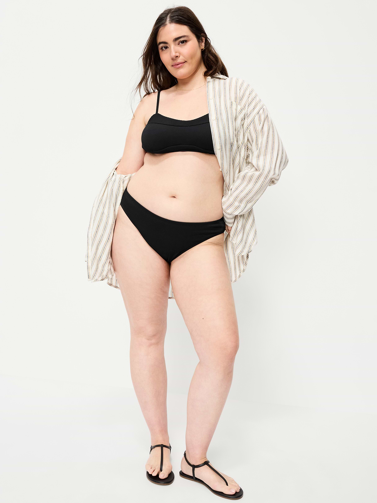 Mid-Rise Bikini Swim Bottoms - Black Jack
