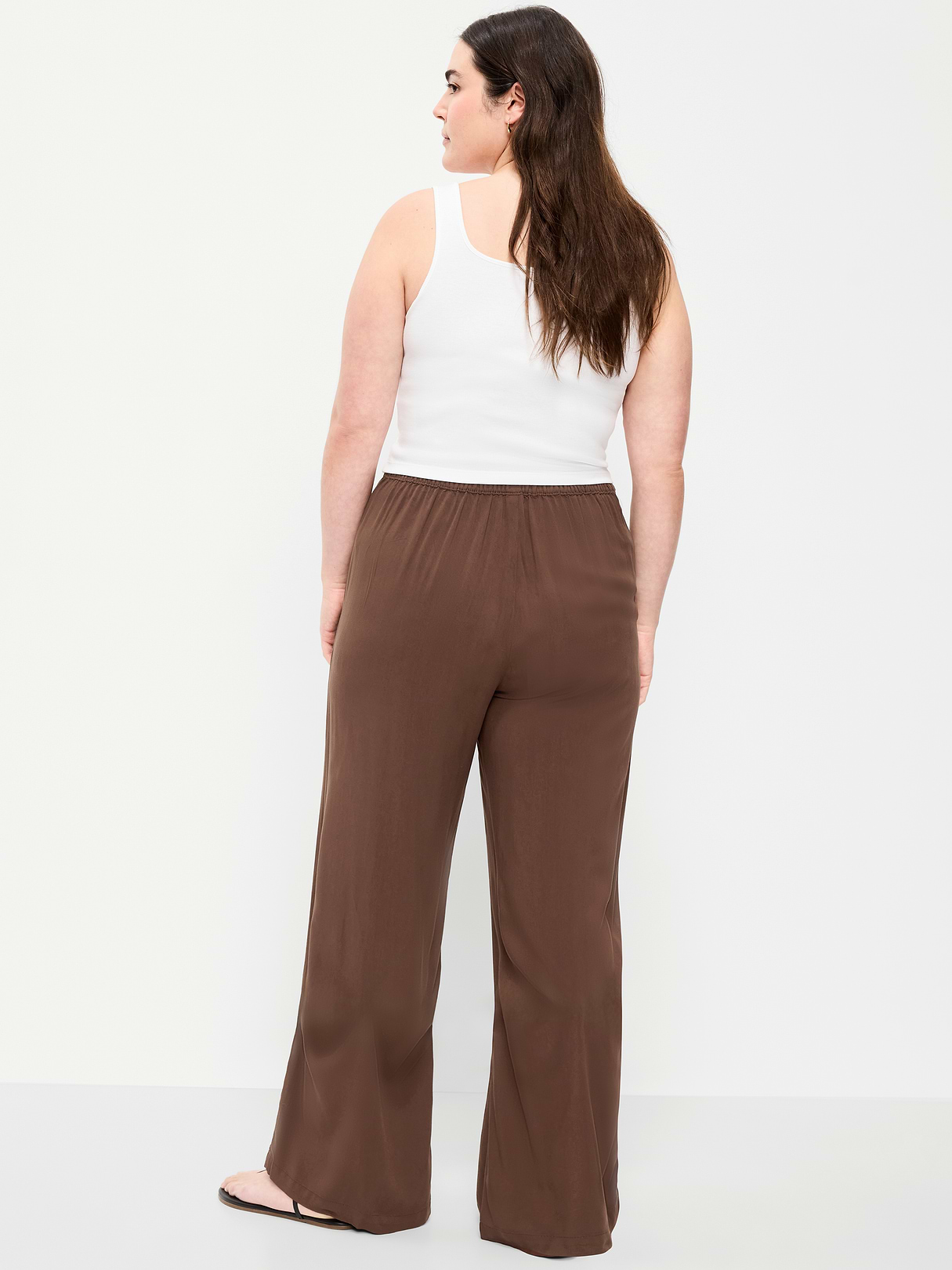High-Waisted Playa Wide-Leg Pants - Peppercorn