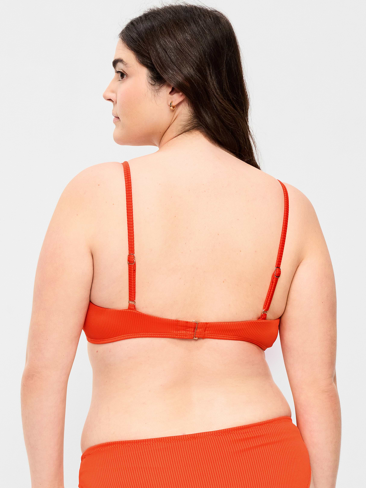 Ribbed Bra Bikini Swim Top - Ornament Orange