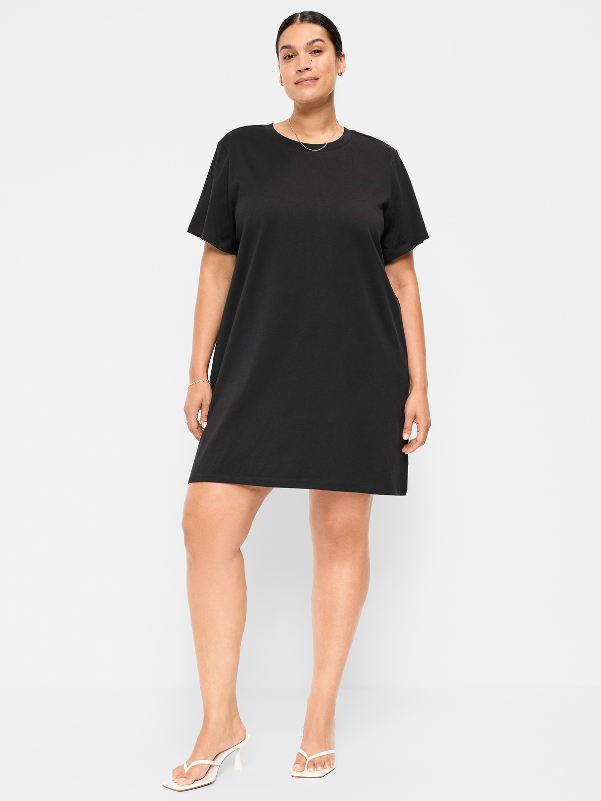 Vintage Crew-Neck Mini T-Shirt Dress - Black Jack