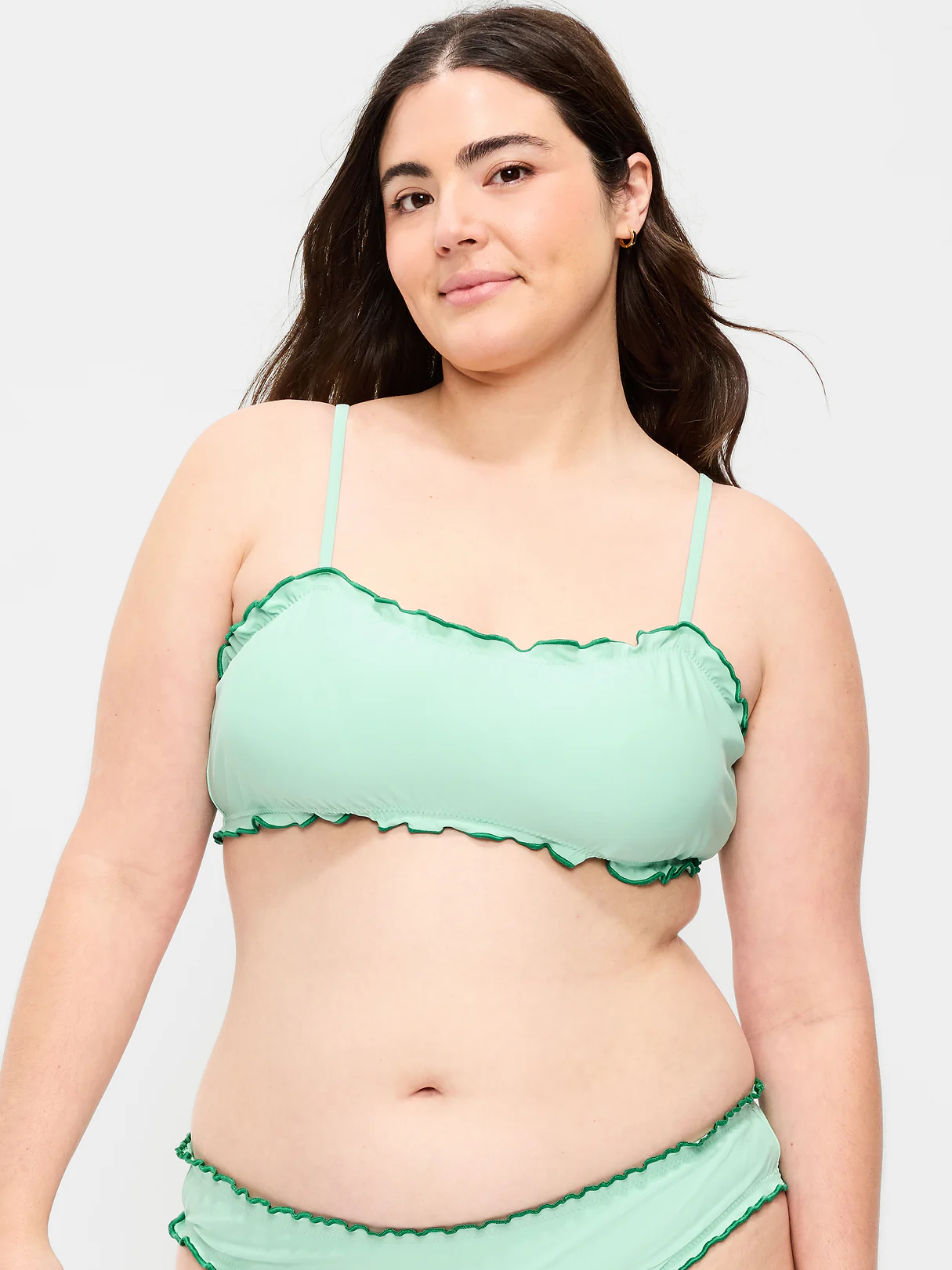 Scoop-Neck Ruffle Swim Top - Palo Verde