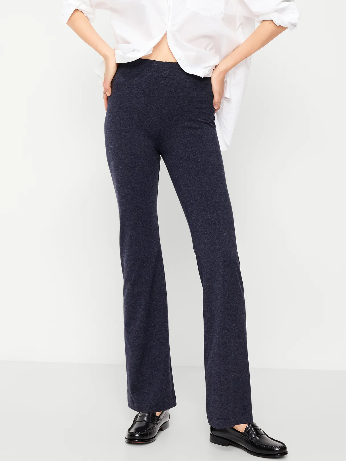 High-Waisted Flare Leggings - In the Navy