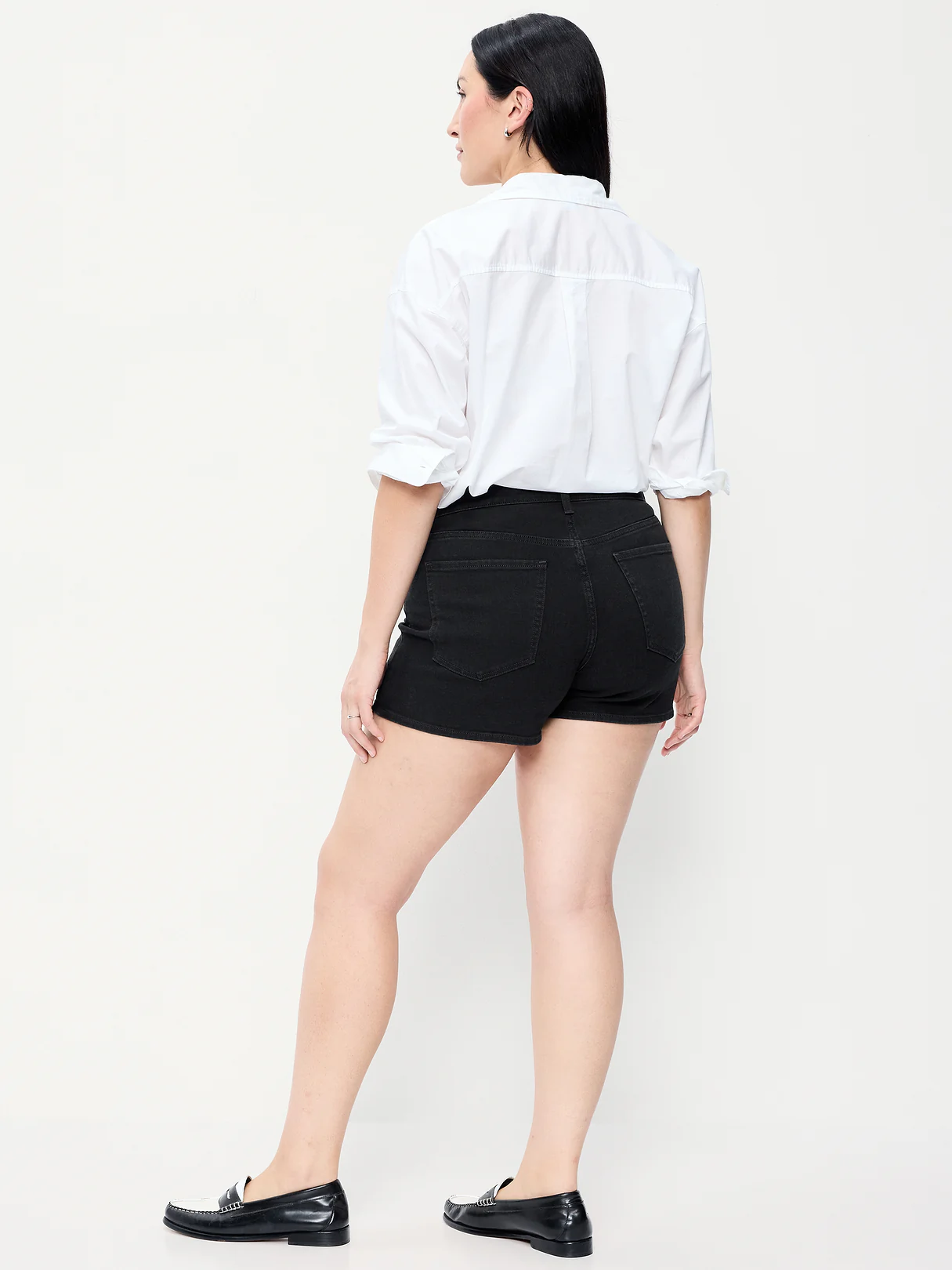High-Waisted Wow Jean Shorts -- 4-inch inseam - Black Jack