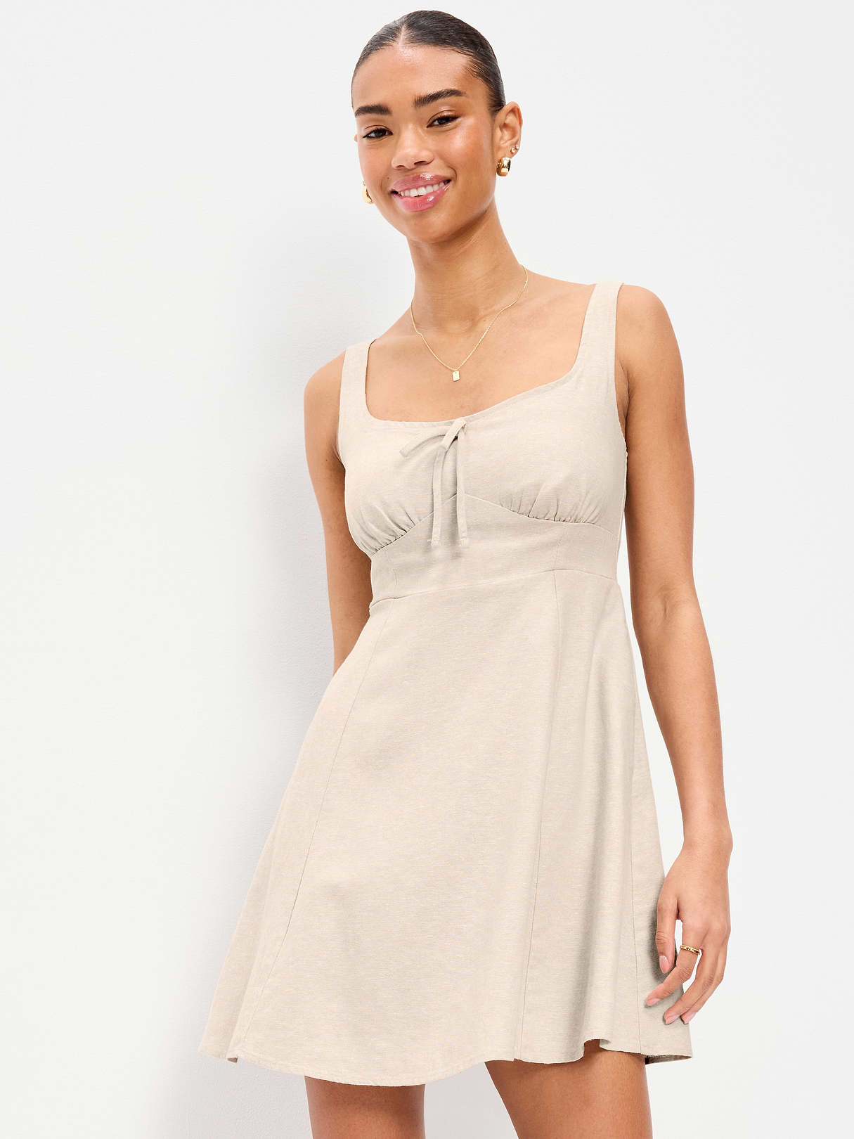 Fit & Flare Cami Mini Dress - Flax Linen