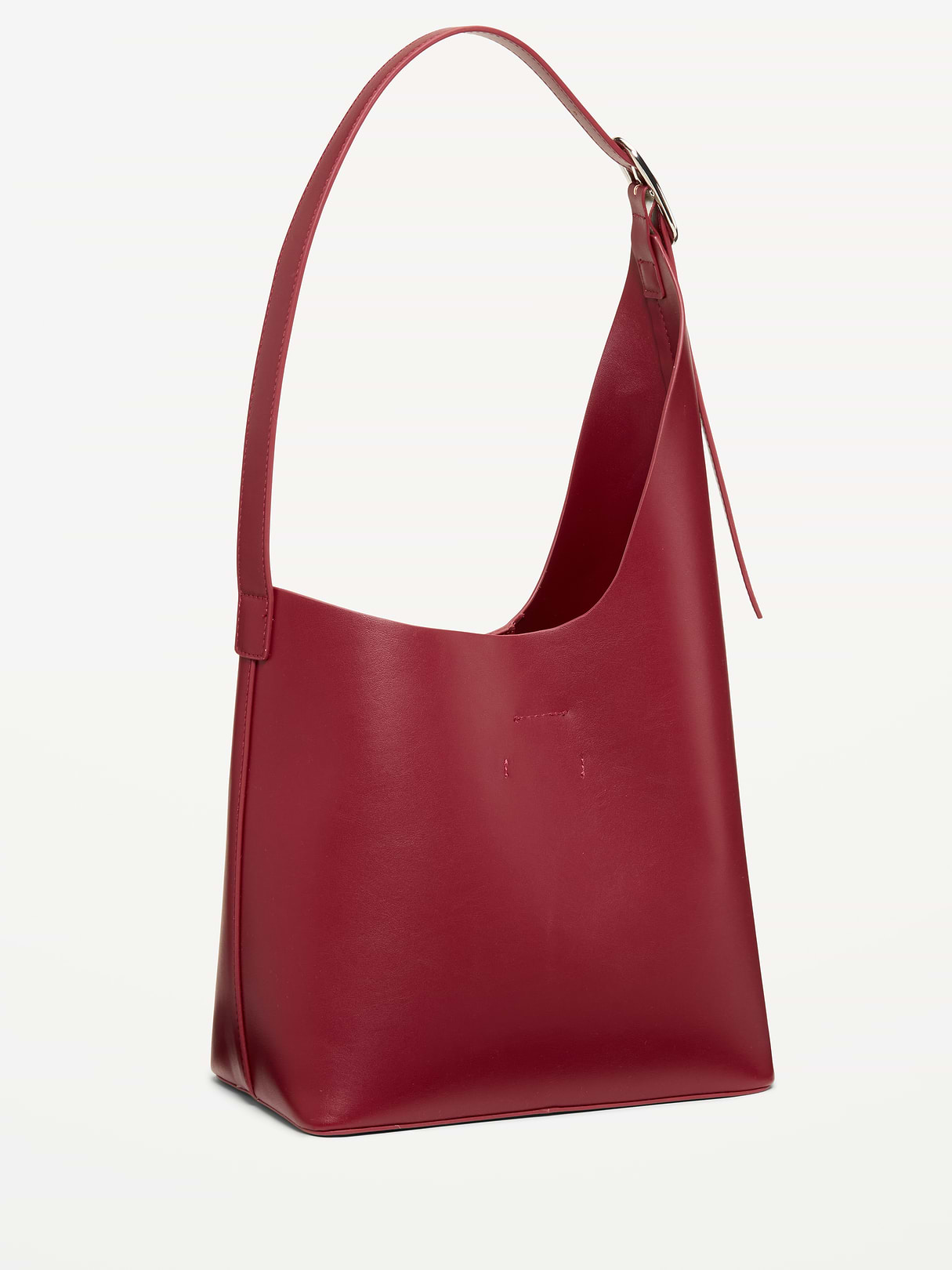 Asymmetrical Structured Tote Bag - Red Clover