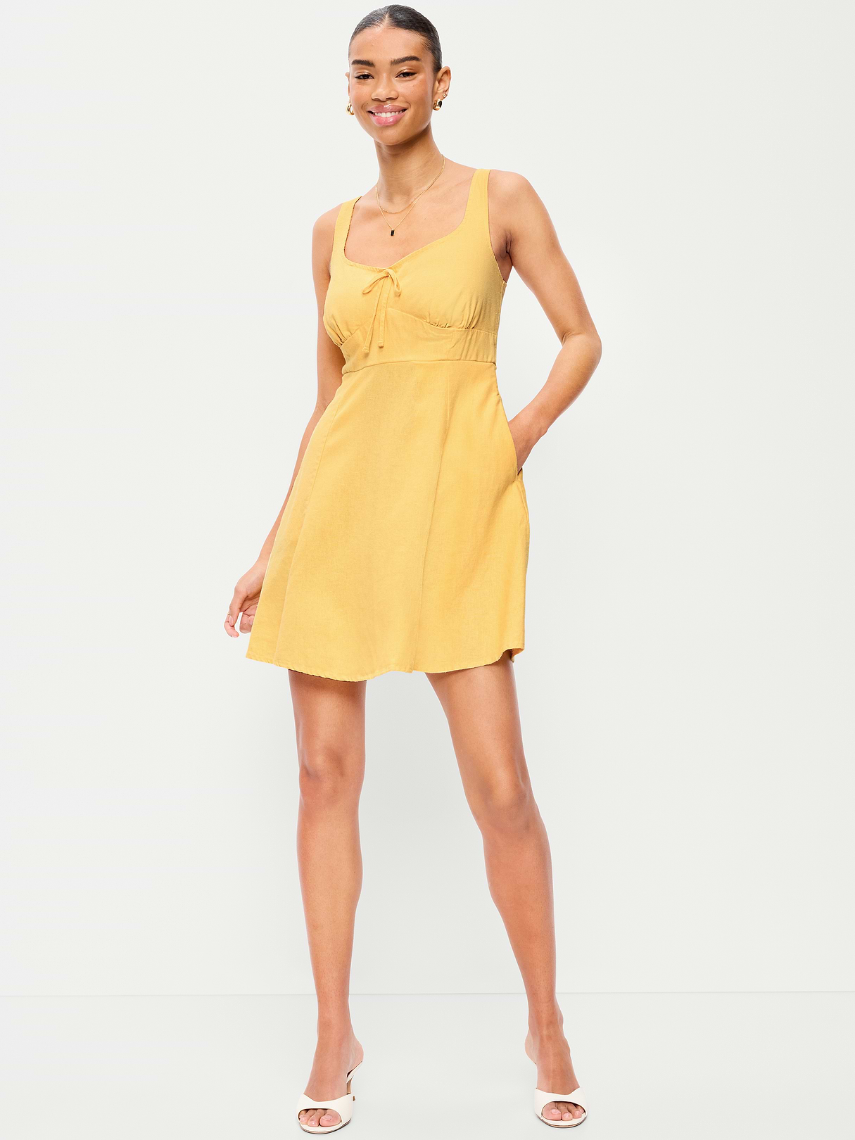 Fit & Flare Cami Mini Dress - Mystic Yellow