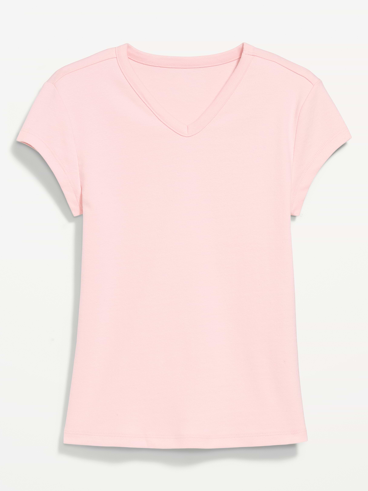 Snug High V-Neck T-Shirt - Pink Sky