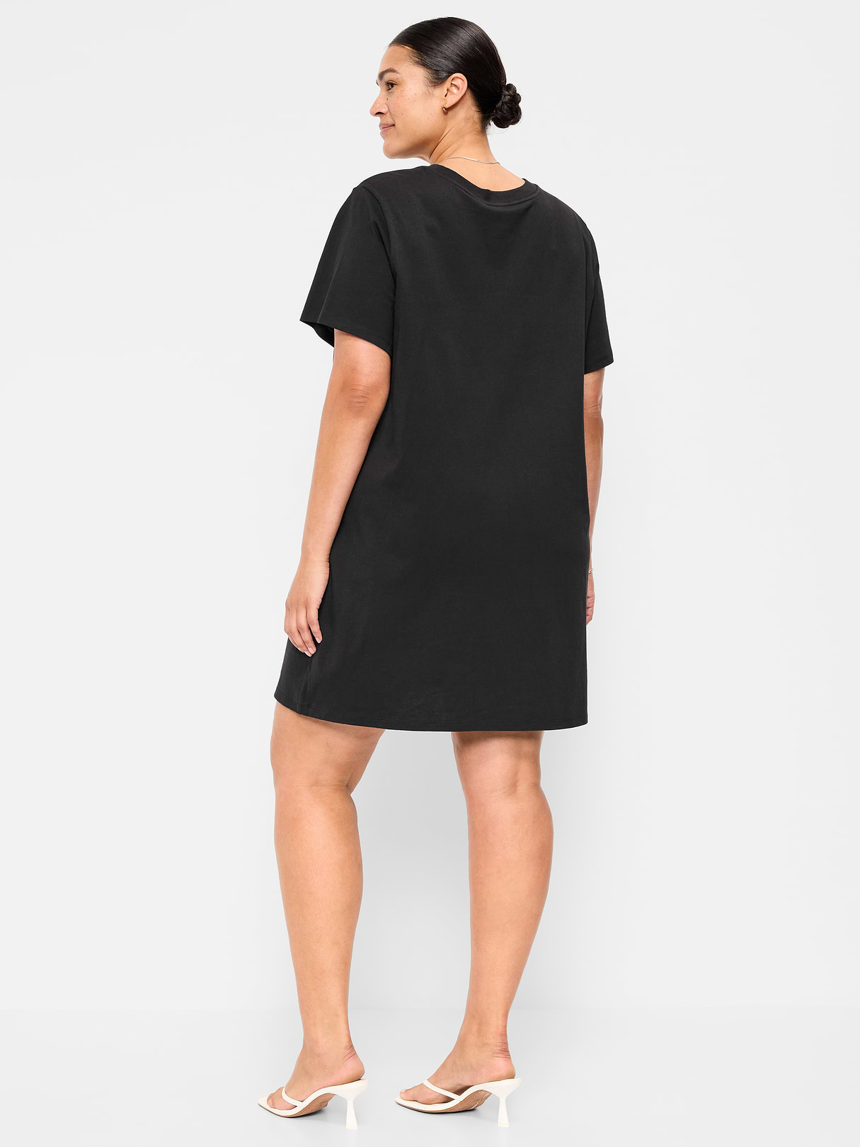 Vintage Crew-Neck Mini T-Shirt Dress - Black Jack