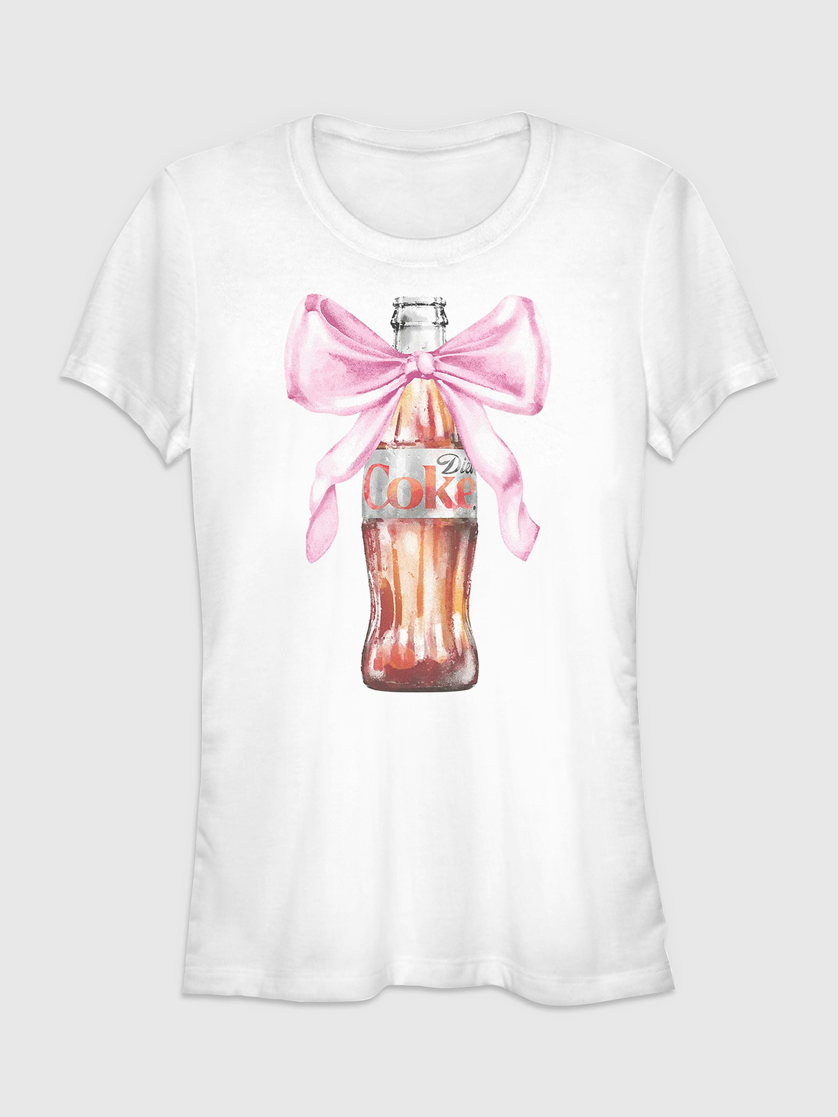 Coca-Cola Bow Bottle Graphic T-Shirt - White