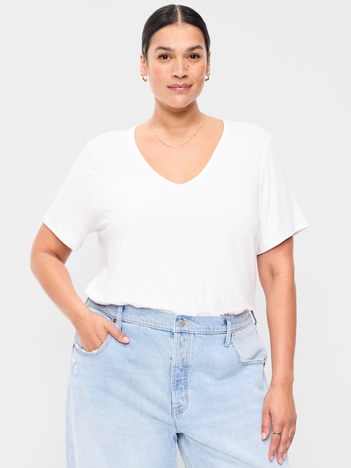 Luxe Slub-Knit T-Shirt - Calla Lilies