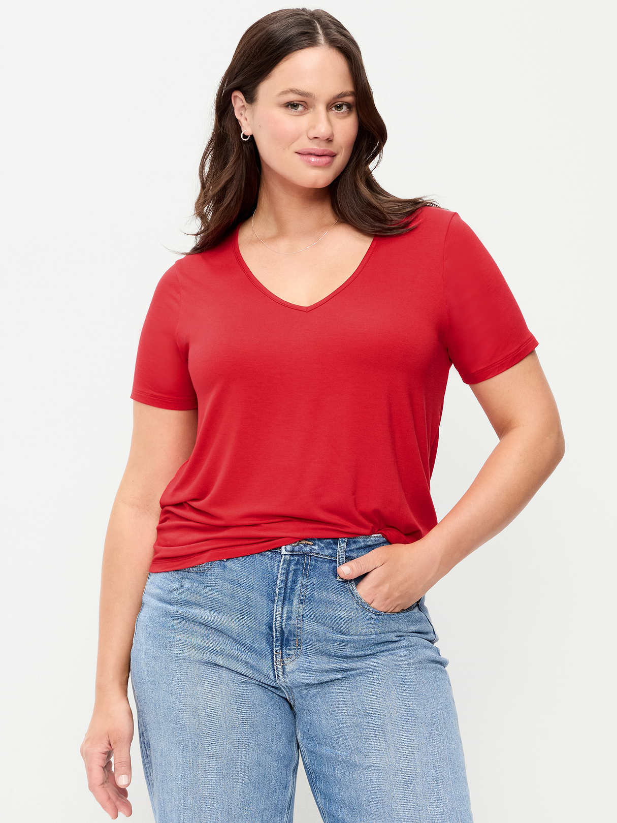 Luxe Slub-Knit T-Shirt - Amaryllis
