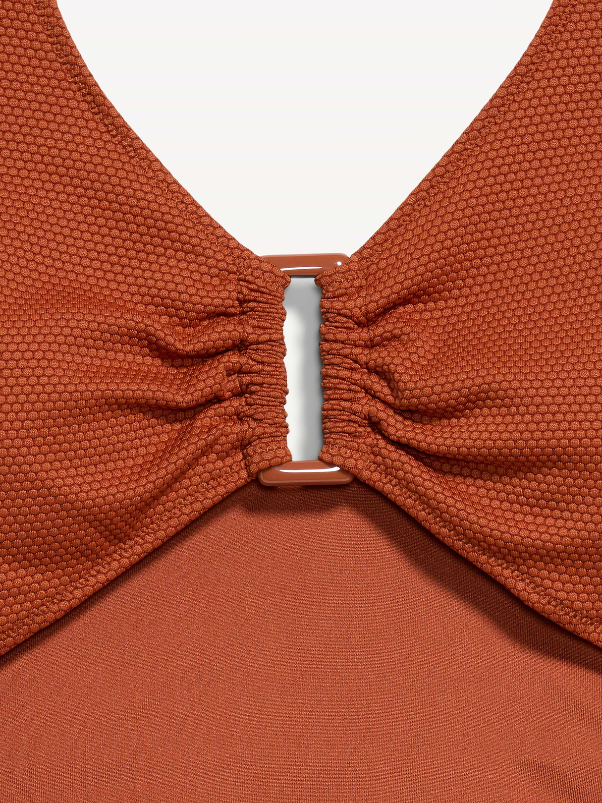 Textured One-Piece Cut-Out Swimsuit - Russet Moon