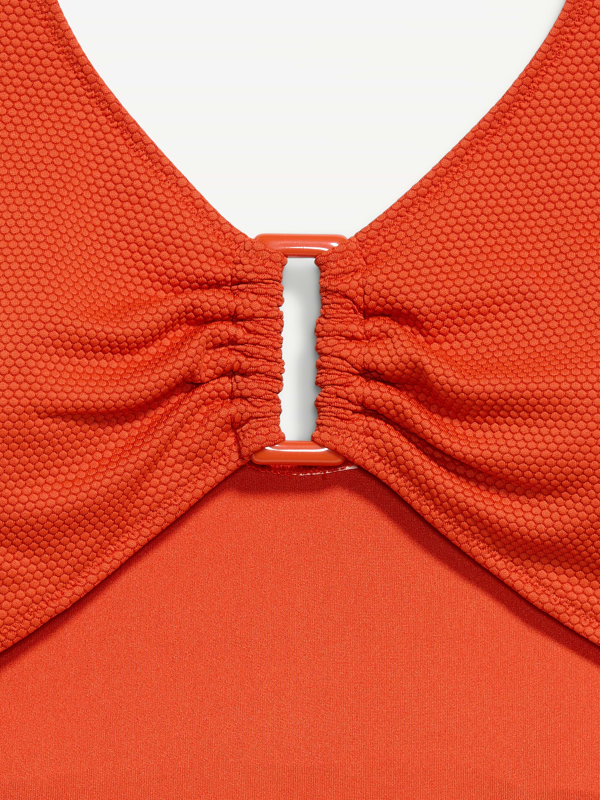 Textured One-Piece Cut-Out Swimsuit - Ornament Orange