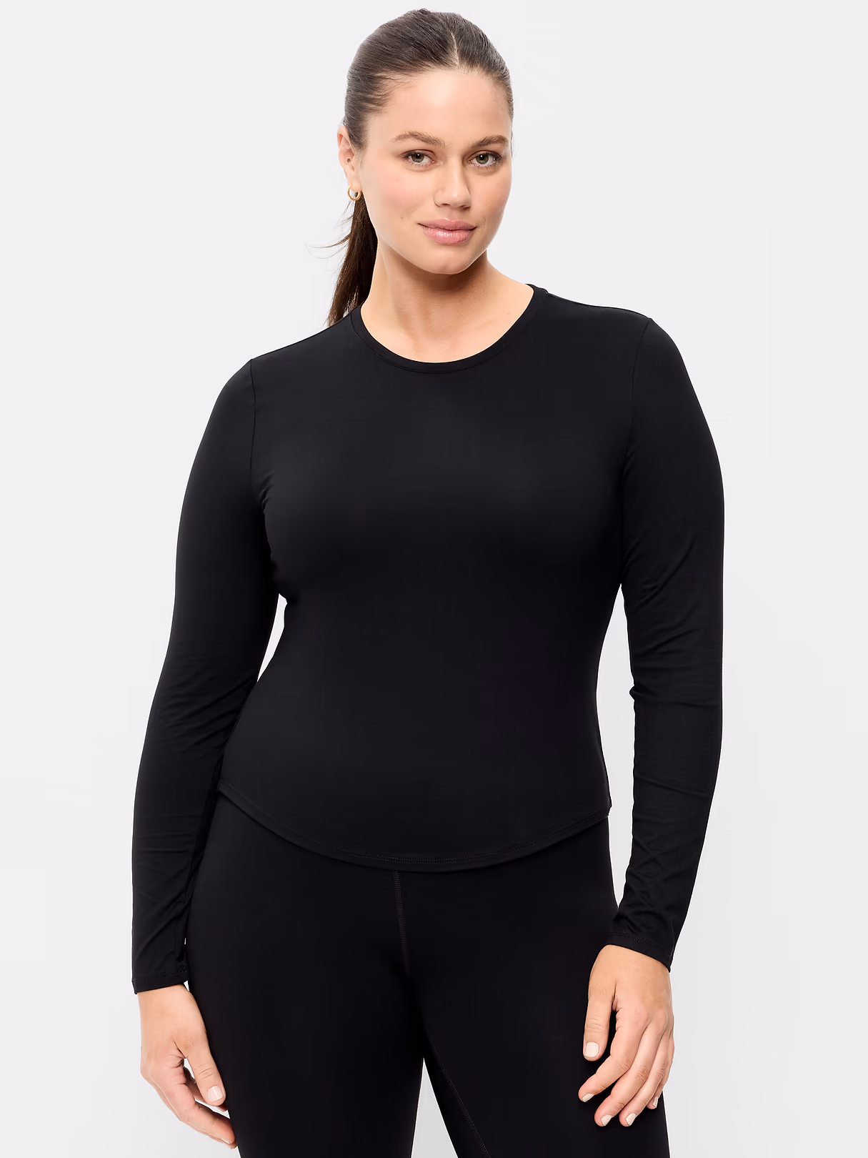 StudioSmooth Long-Sleeve Base Layer Top - Black Jack