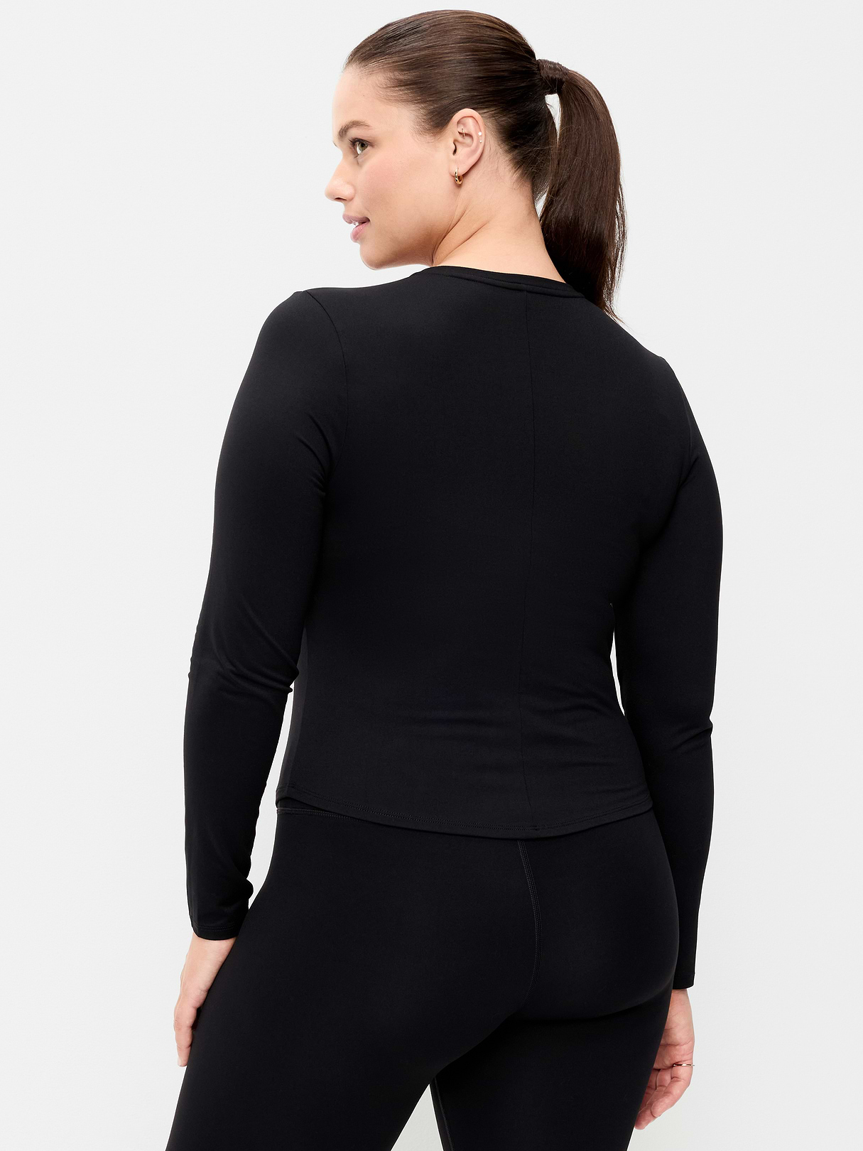 StudioSmooth Long-Sleeve Base Layer Top - Black Jack