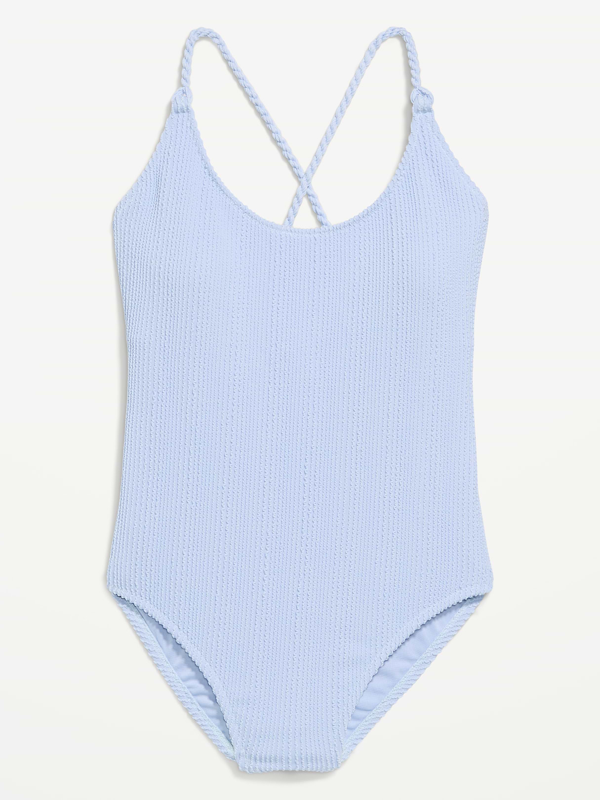 Ribbed Braided-Strap One-Piece Swimsuit - Float Your Boat