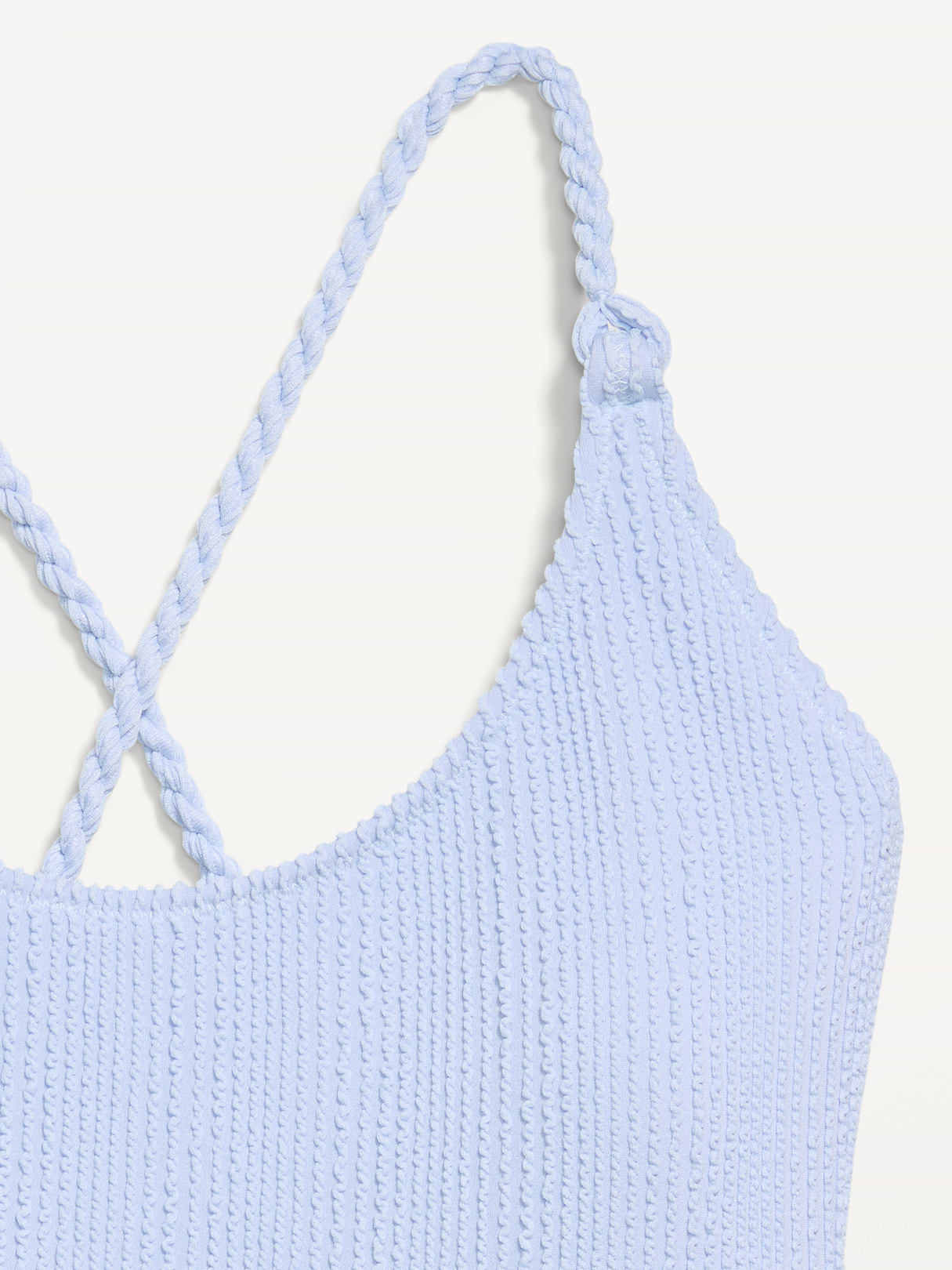 Ribbed Braided-Strap One-Piece Swimsuit - Float Your Boat