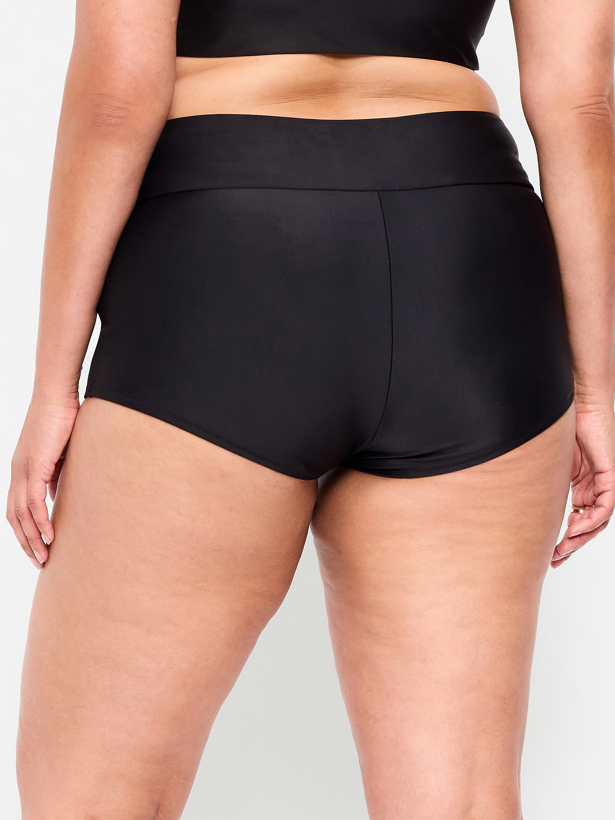High-Waisted Retro Swim Bottoms - Black Jack