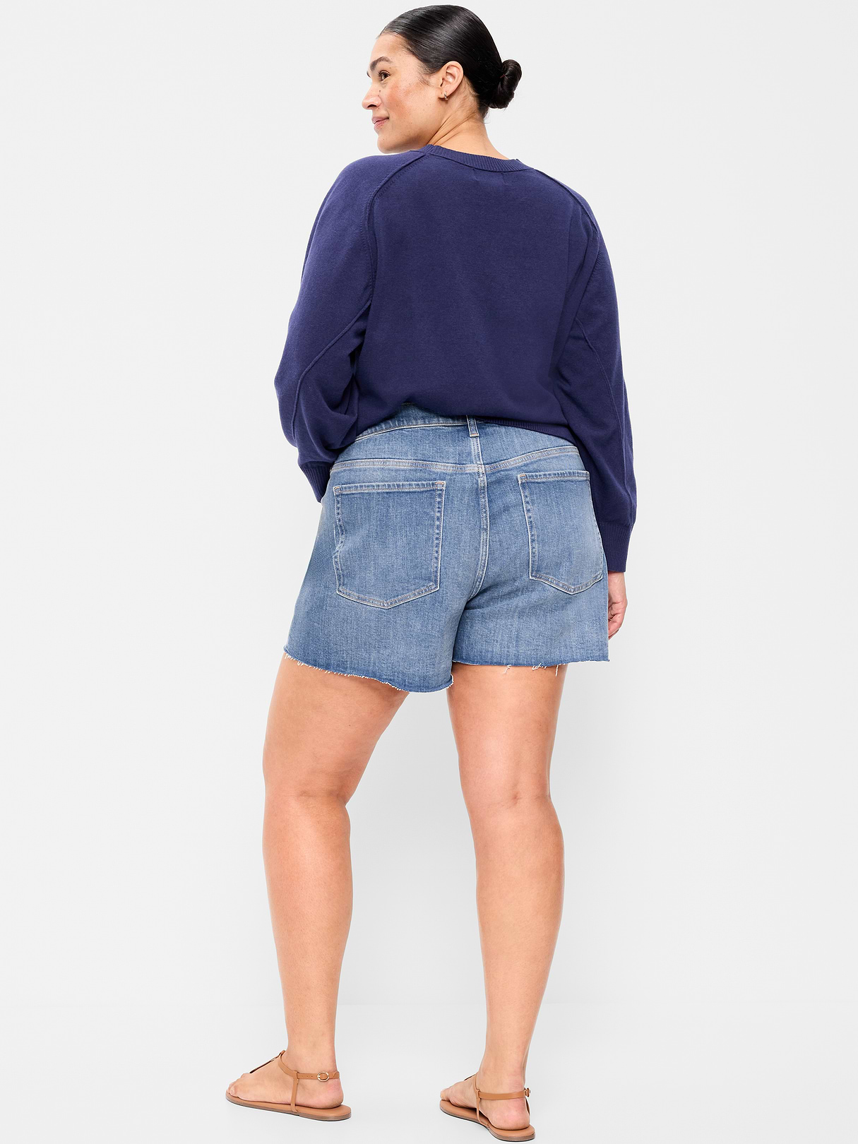 High-Waisted OG Jean Shorts -- 4-inch inseam - Too Blue