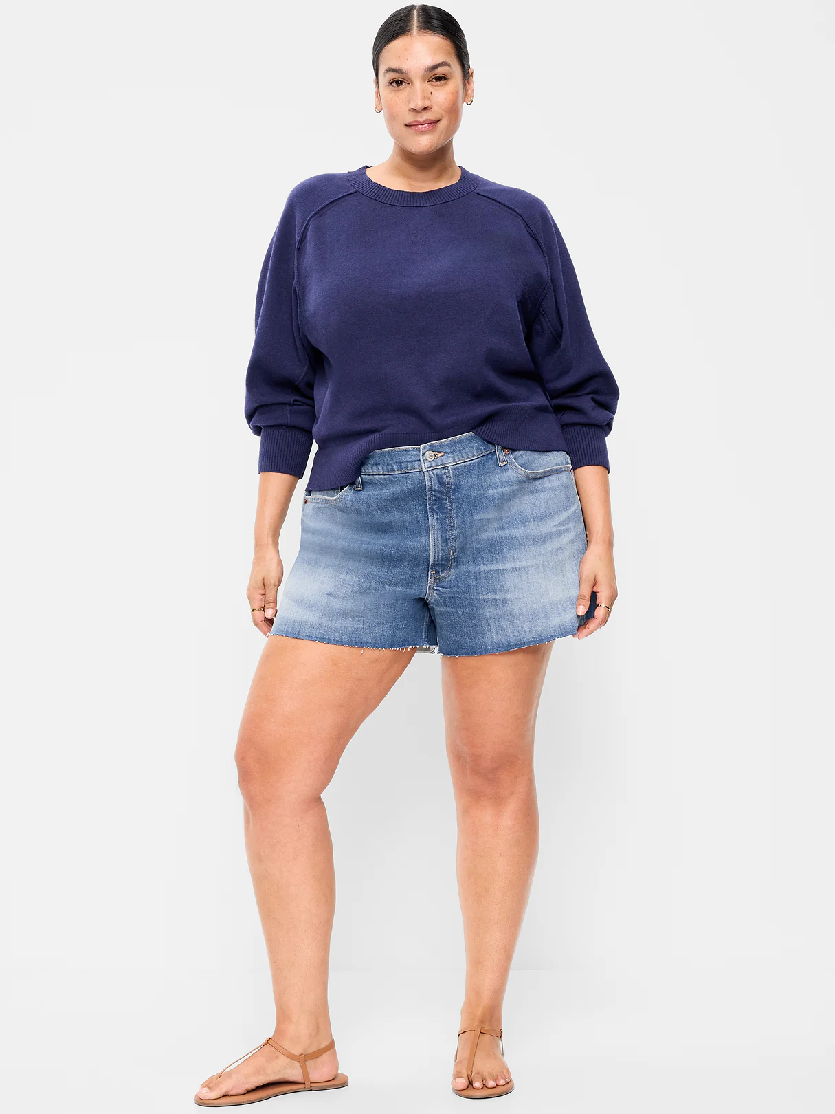High-Waisted OG Jean Shorts -- 4-inch inseam - Too Blue