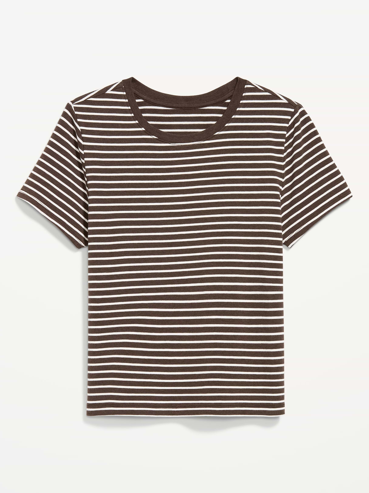 Bestee Crew-Neck T-Shirt - Earth Brown Stripe