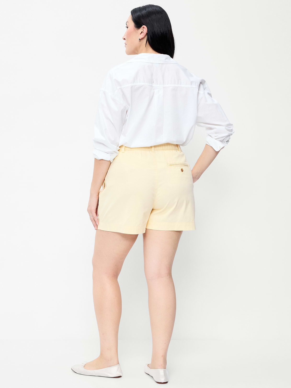 High-Waisted OGC Chino Shorts -- 6-inch inseam - Cool Almond