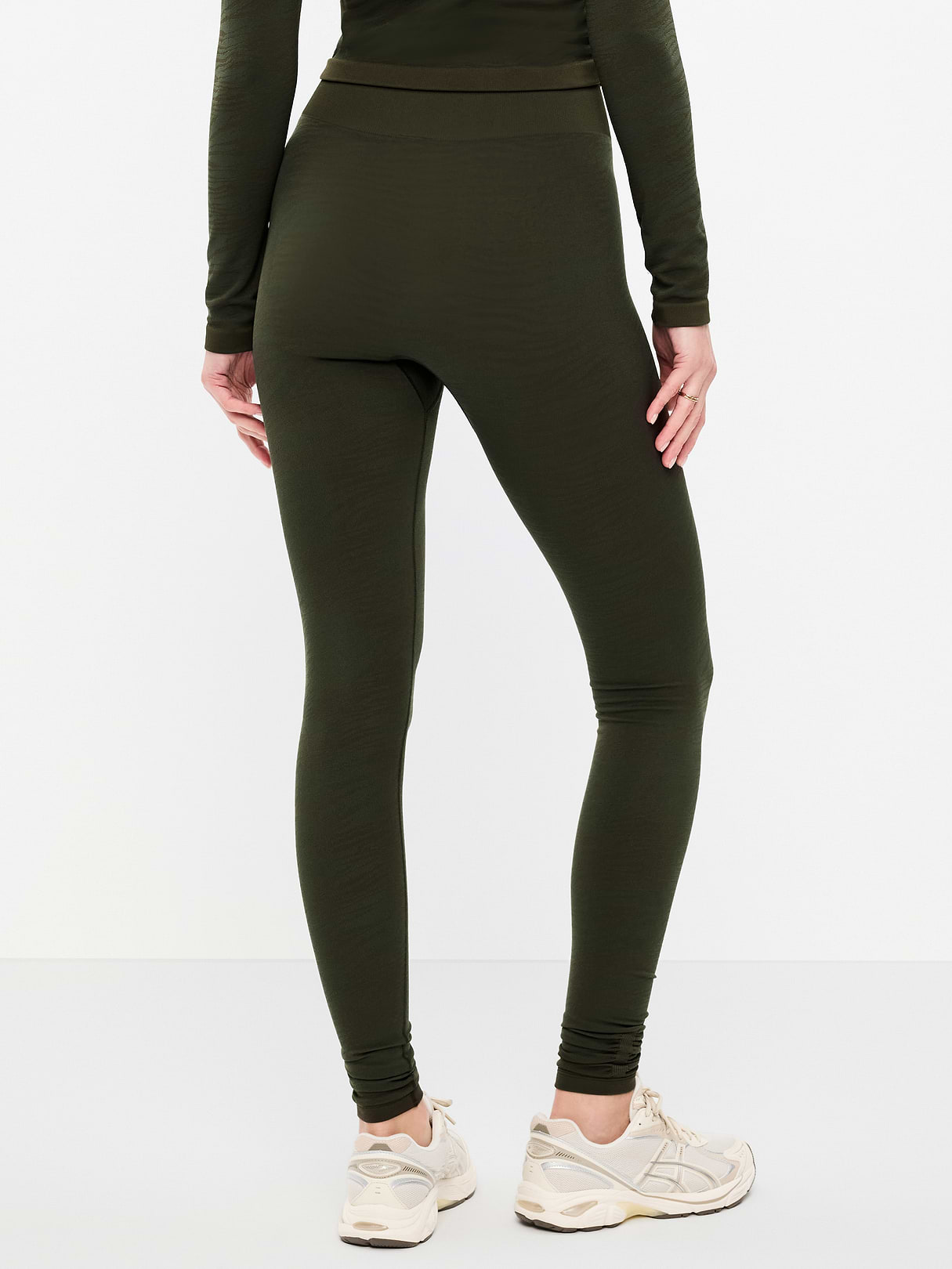 High-Waisted Seamless Jacquard Leggings - Ancient Forest