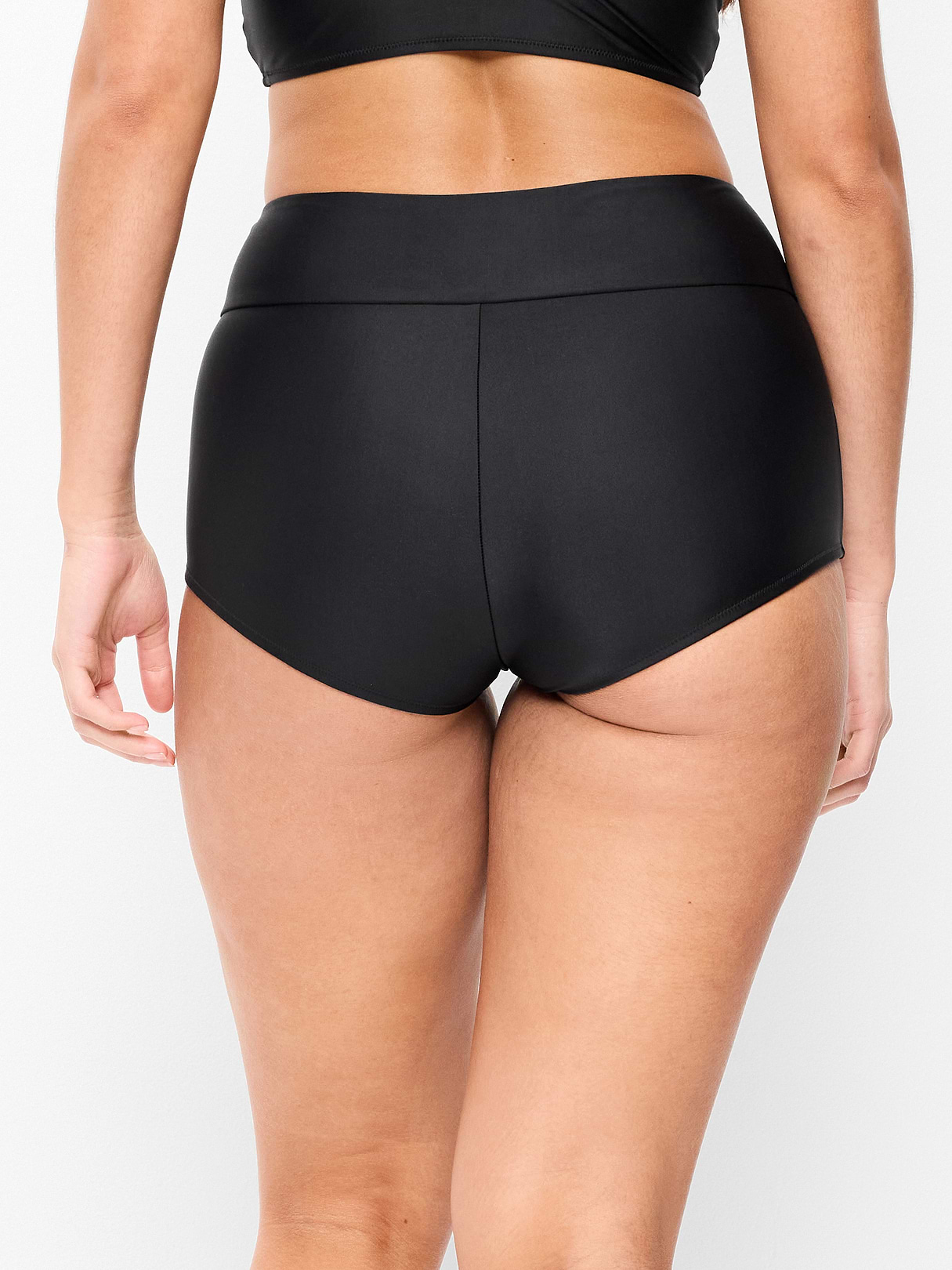 High-Waisted Retro Swim Bottoms - Black Jack
