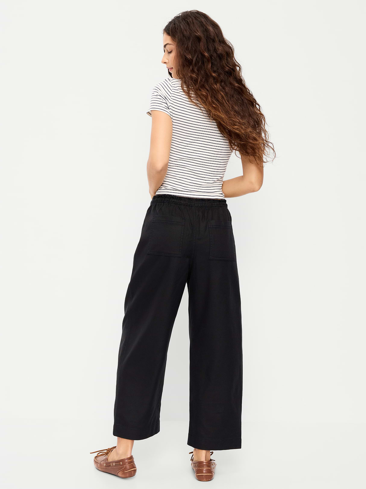 High-Waisted Utility Ankle Pants - Black Jack