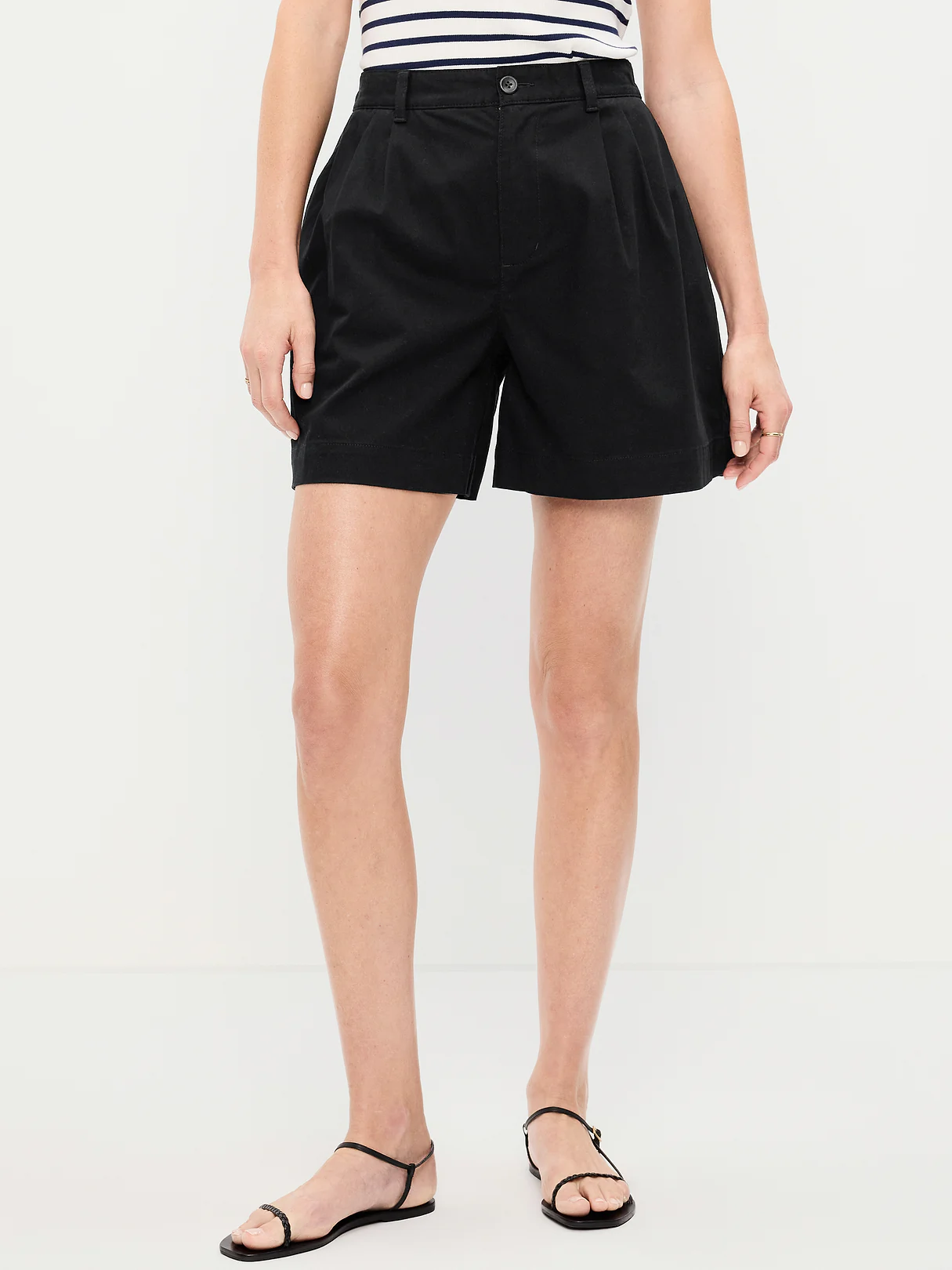 High-Waisted OGC Chino Shorts -- 6-inch inseam - Black Jack