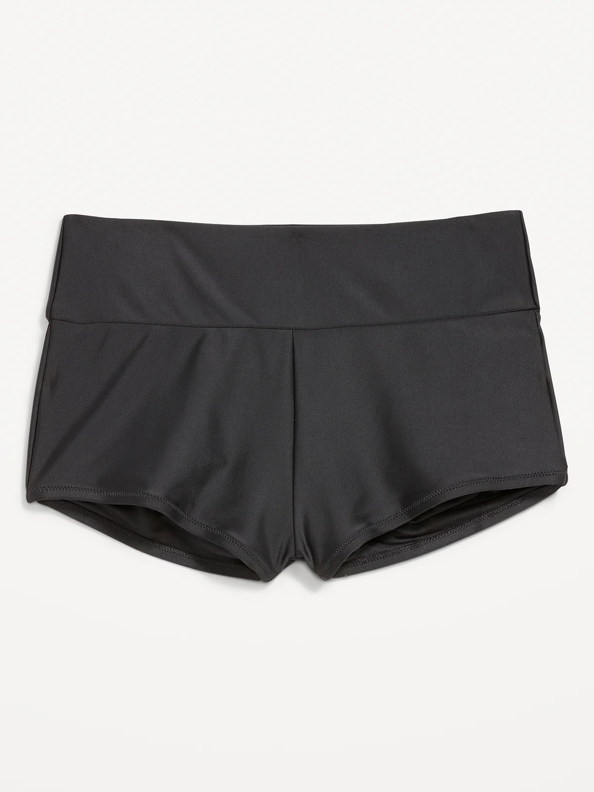 High-Waisted Retro Swim Bottoms - Black Jack