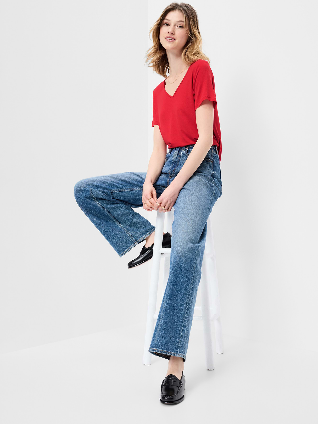 Luxe Slub-Knit T-Shirt - Amaryllis
