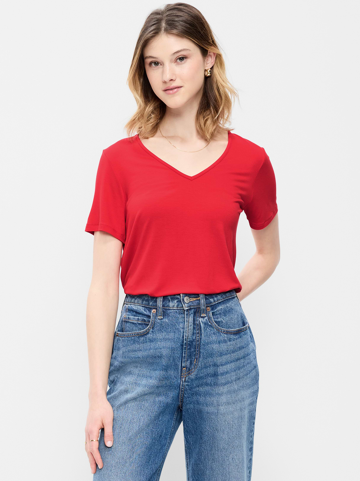 Luxe Slub-Knit T-Shirt - Amaryllis