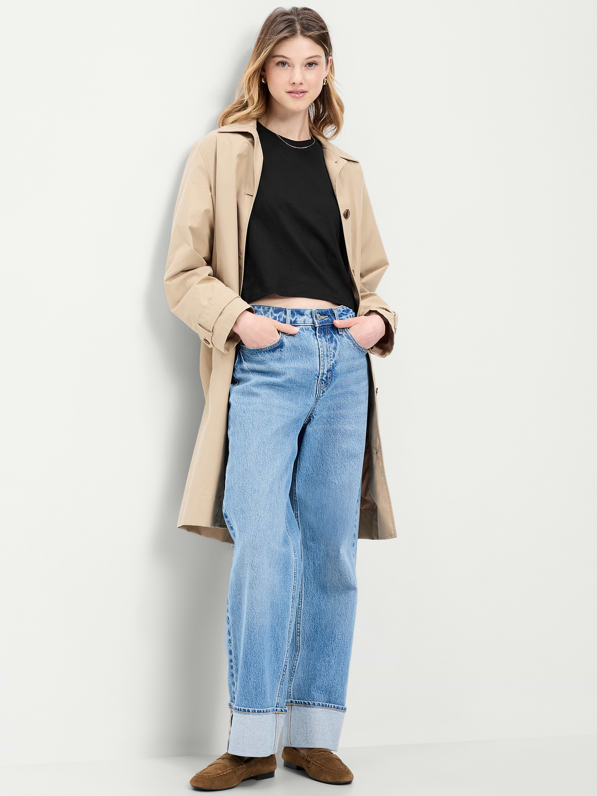 Vintage Crew-Neck Oversized Crop T-Shirt - Black Jack 3