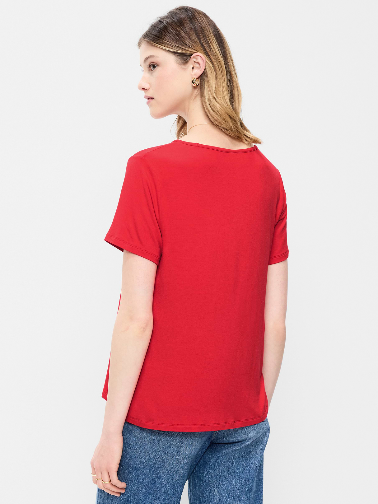 Luxe Slub-Knit T-Shirt - Amaryllis