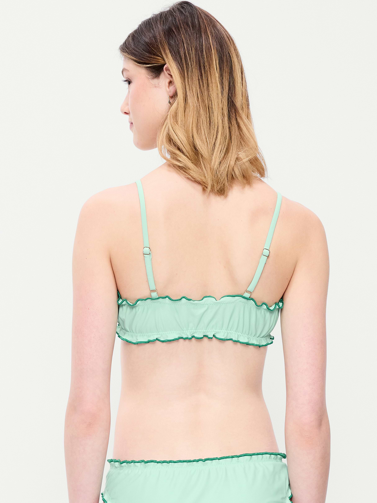 Scoop-Neck Ruffle Swim Top - Palo Verde