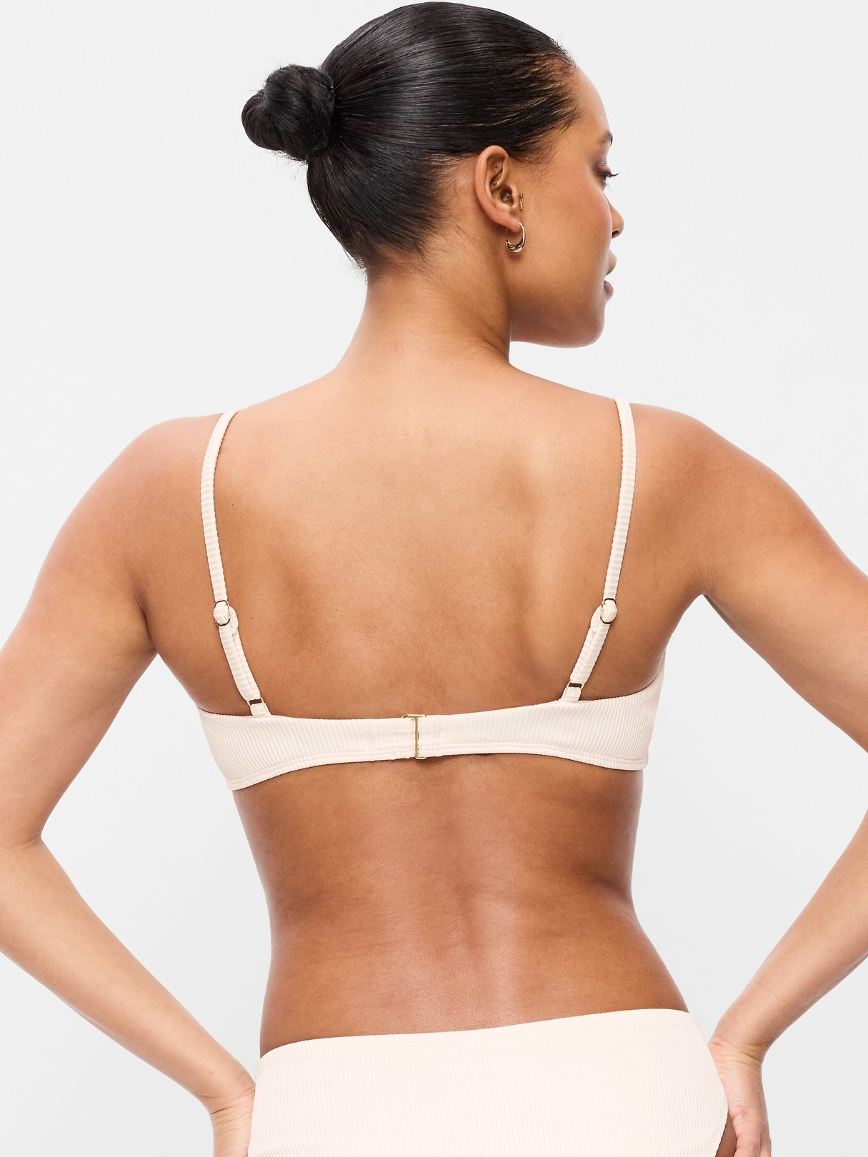 Ribbed Bra Bikini Swim Top - Wish Bone
