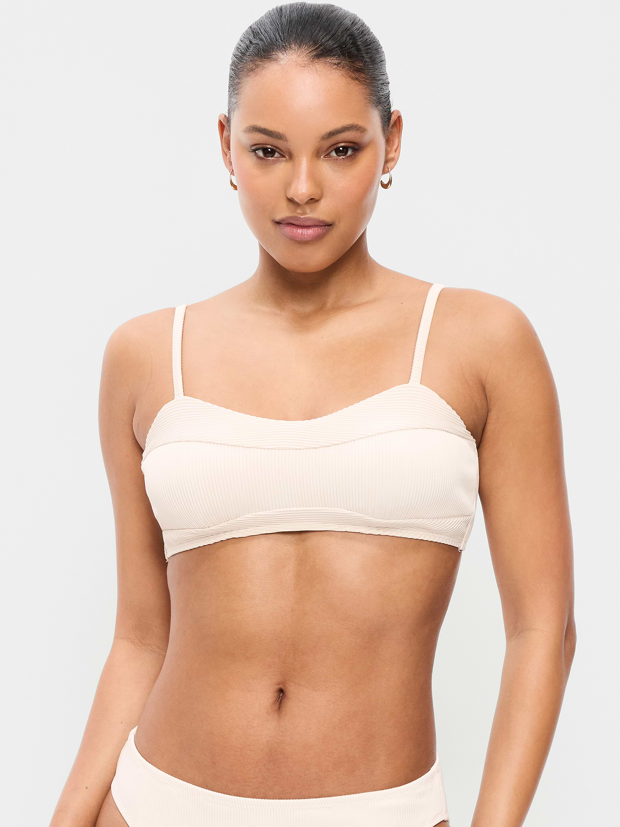 Ribbed Bra Bikini Swim Top - Wish Bone