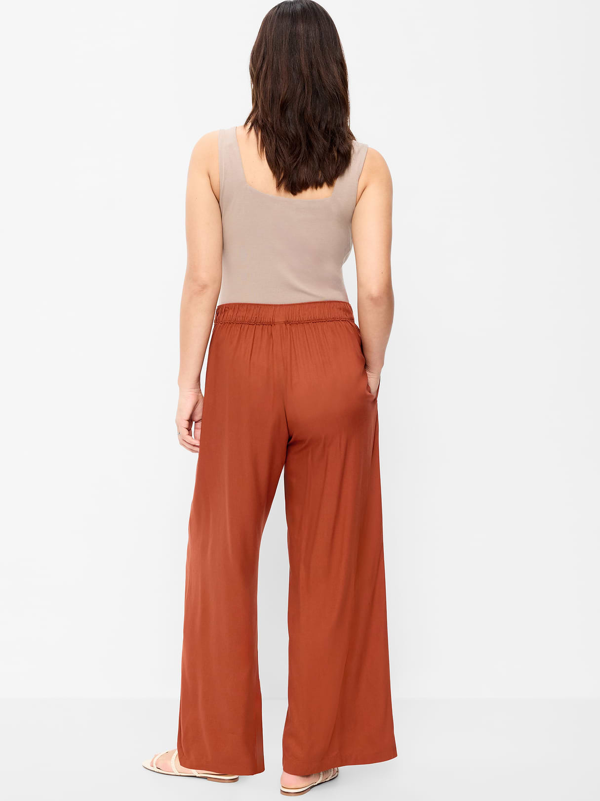 High-Waisted Playa Wide-Leg Pants - Russet Moon