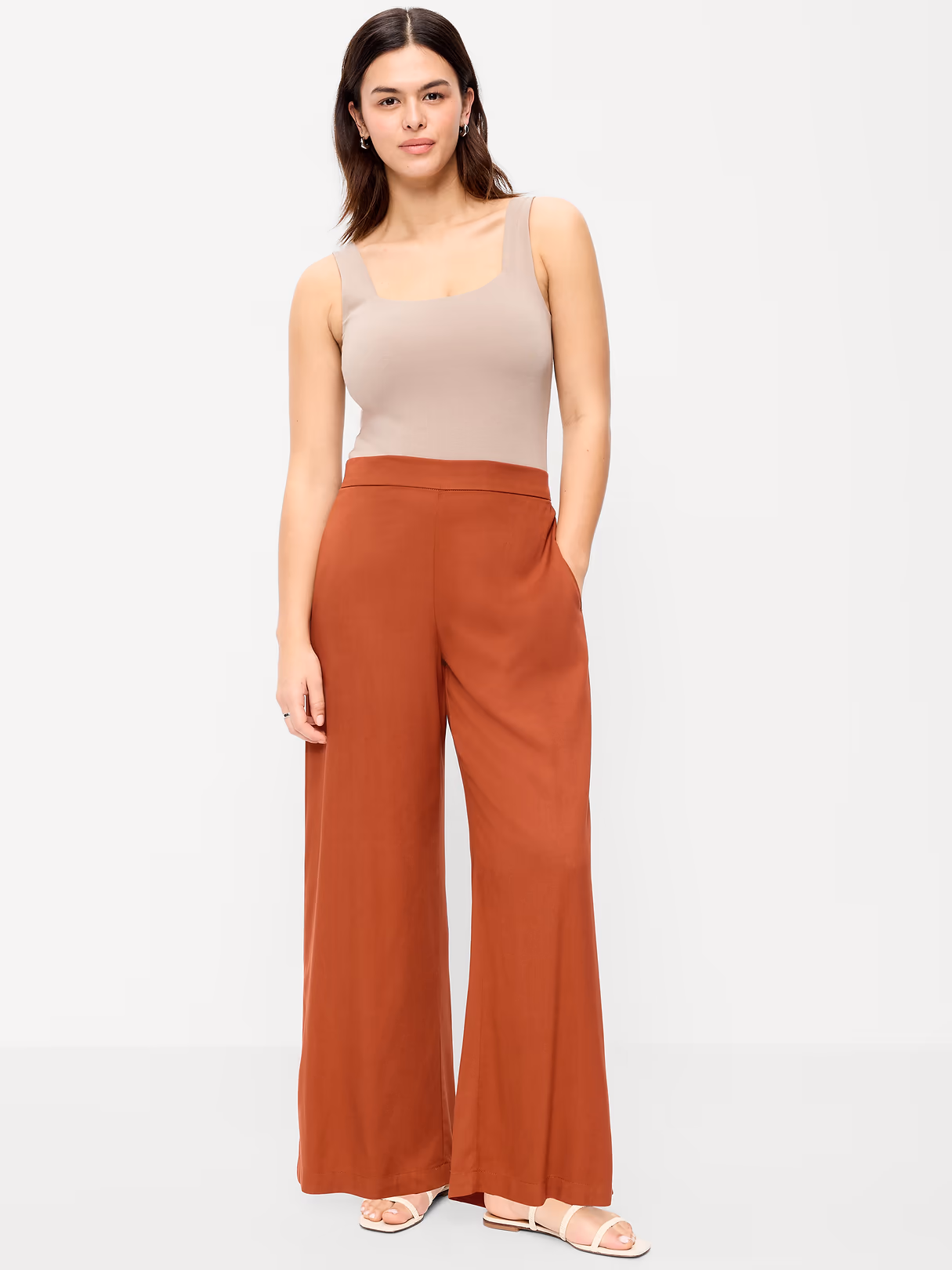 High-Waisted Playa Wide-Leg Pants - Russet Moon
