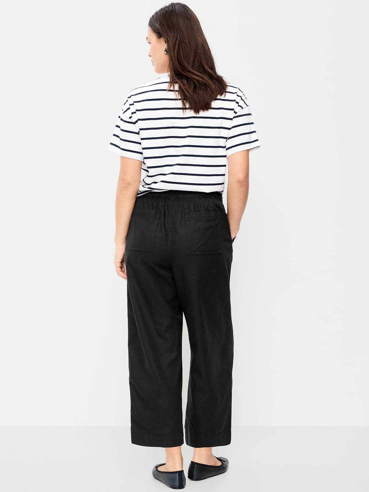 High-Waisted Utility Ankle Pants - Black Jack
